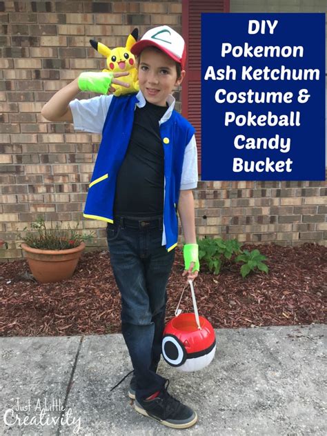 Diy Pokemon Ash Ketchum Costume Pokeball Candy Bucket Artofit