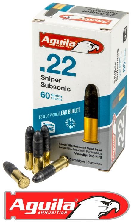 Aguila 22lr Sniper Subsonic 60gr Solid Lead Point 950fps Nz 22 Lr By Gun City