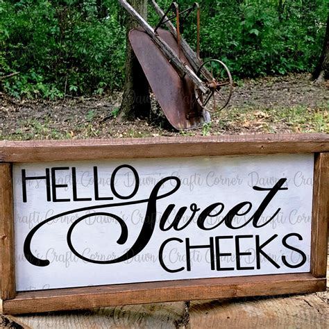 Bathroom Sign Rustic Bathroom Sign Svg Sweet Cheeks Svg | Etsy