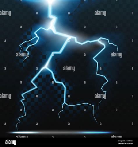 Thunder Bolt Lightning Realistic Thunderstorm Electricity Flash Vector