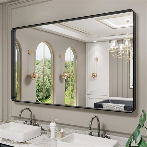 Loaao Black Metal Framed Bathroom Mirror For Wall India Ubuy