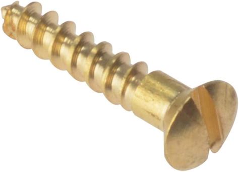 Forgefix Rah584br Solid Brass Raised Head Slotted Wood Screw Uk Diy And Tools