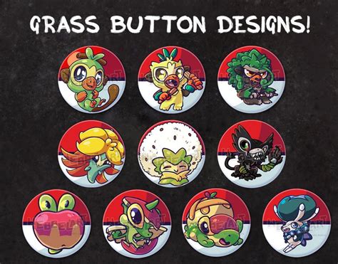 Pokemon Gen 8 Badge Grass Type Grookey Thwackey Rillaboom Etsy