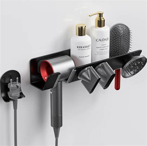 Hair Dryer Holder For Dyson Supersonic Wall Mounted Black Strong Magnetic Bracket