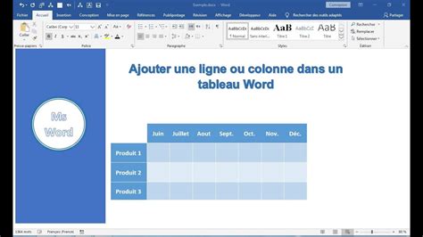 Ajouter Une Ligne Ou Colonne Dans Un Tableau Word Youtube