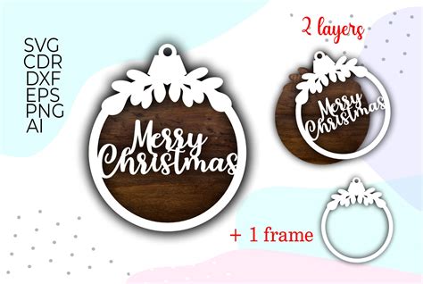 Merry Christmas 3d Layered Ornamenys Svg Graphic By Dianalovesdesign