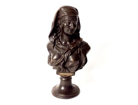 Sculpture Bronze Buste Femme Orientaliste Mauresque D Ap J Boese Fin Xix