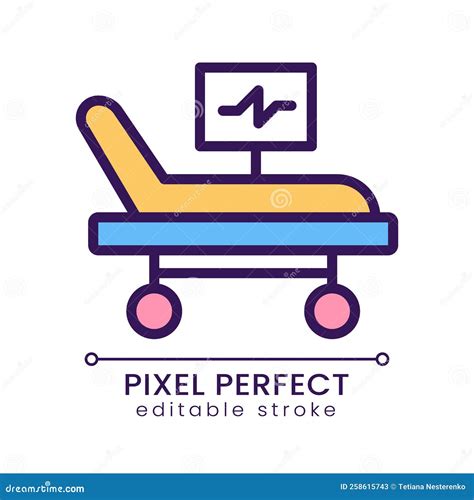 Intensive Care Bed Pixel Perfect Rgb Color Icon Stock Vector