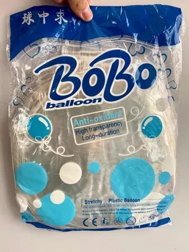 Kit 50 Balão Bubble 24 Polegadas 60cm Bobo Embalagem Azul