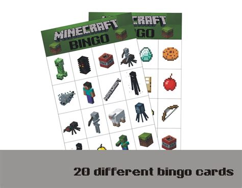 Best Images Of Free Printable Minecraft Bingo Cards Free Printable