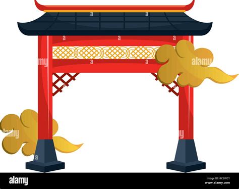 Chinese Red Gate Stock Vector Image And Art Alamy