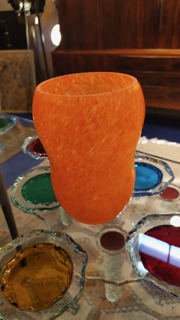 Vase Contemporain en Pâte de Verre Orange Brocante En Ligne Antiquités