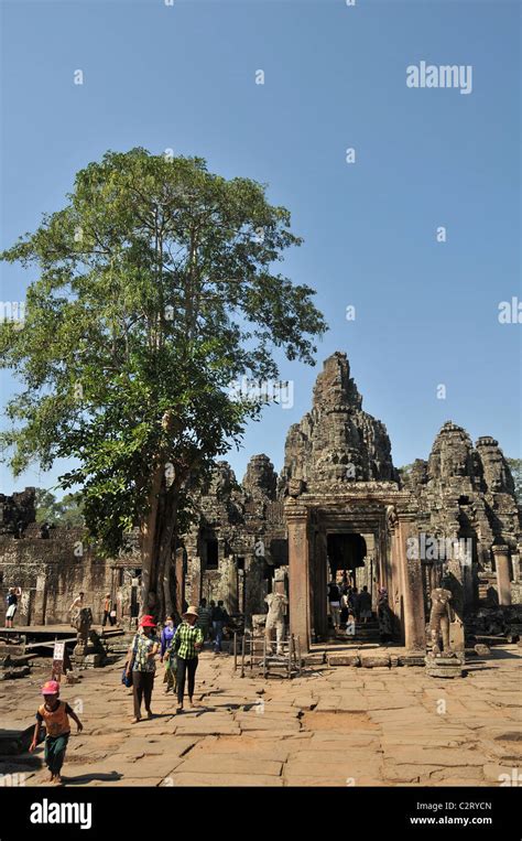 Angkor Tom Bayon Temple Siem Reap Cambodia Stock Photo Alamy