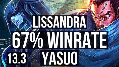 LISSANDRA Vs YASUO MID 67 Winrate 9 4 16 EUW Grandmaster 13 3