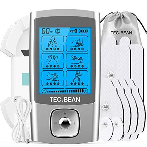 TENS Unit Muscle Stimulator With 8 Electrode Pads TEC BEAN 24 Modes