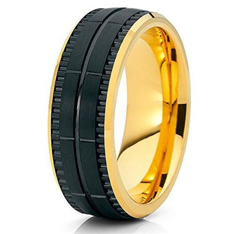 Mens Black Tungsten Carbide Dragon Ring Wedding Band Green Carbon Fiber Comfort Fit 8mm