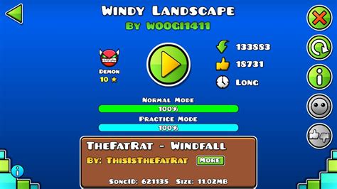 Geometry Dash Windy Landscape Insane Demon By WOOGI1411 YouTube