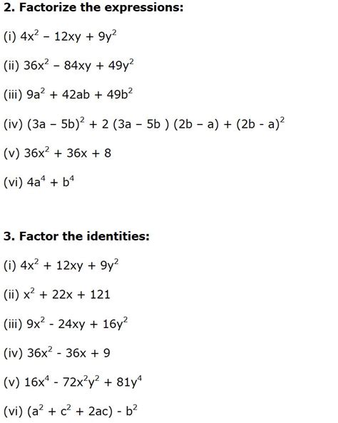 Algebra Factorization Worksheets For Grade 7