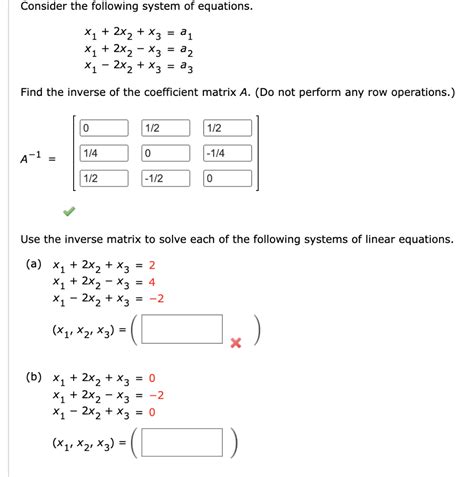 Solved Consider The Following System Of Equations X1