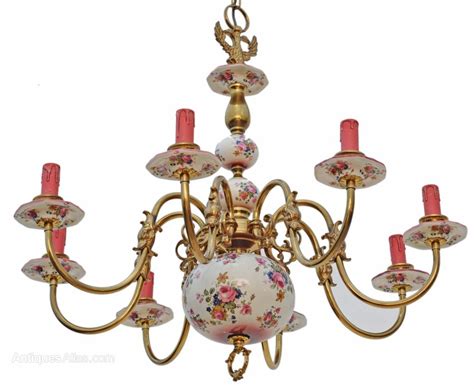 Antiques Atlas Flemish Brass Bronze Ceramic Lamp Chandelier