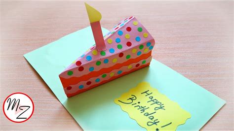 Birthday Card Pop Up Pop Up Card Birthday Cake How To Make Pop Up Cards Maison Zizou Youtube