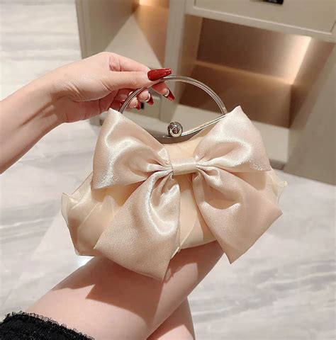 Organza Bow Evening Bag In Bridal Clutch Purse Bridal Clutch