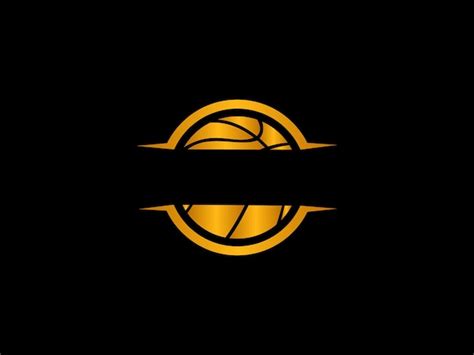 Premium Vector | A yellow basketball logo with a circle that says ...