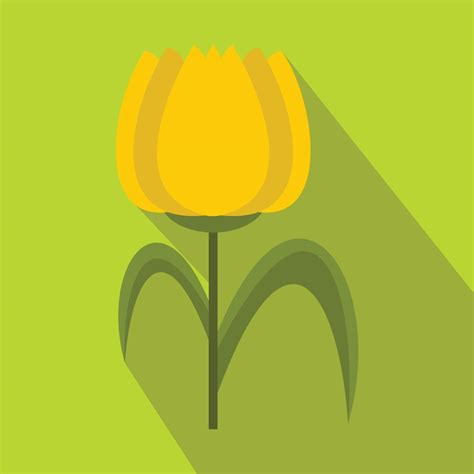 Yellow Tulip Icon Flat Style 14153425 Vector Art At Vecteezy