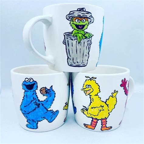 Sesame Street Character Mug Etsy