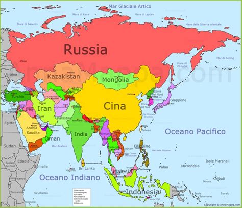 Asia Cartina Politica Italiano Cartina Geografica Mondo