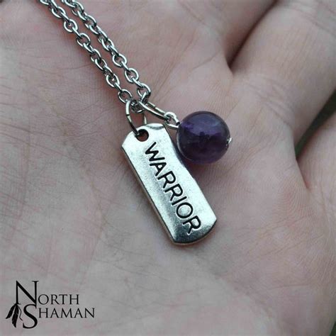 Collier warrior argent pierre Améthyste violette bijou Etsy