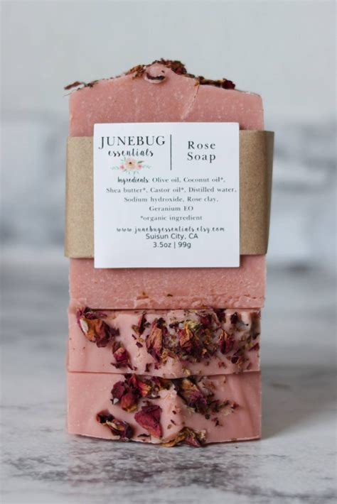 Rose Soap Bar Rose Soap All Natural Non Toxic Rose Petal Etsy