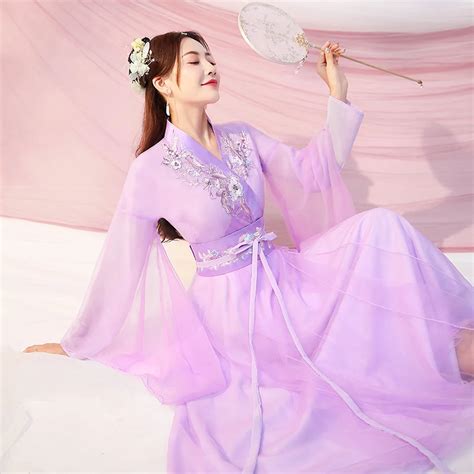 Costume De Danse Traditionnel Hanfu Chinois Pour Femmes Tenue De