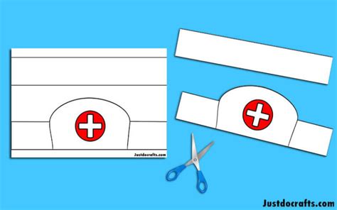 nurse cap hat paper crown   printable template   crafts