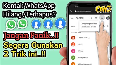 Sangat Mudah Cara Mengembalikan Kontak Whatsapp Yang Hilang Atau