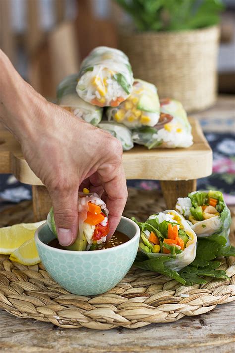 Rollitos Vietnamitas Con Salsa De Cacahuete Picante Receta Saludable