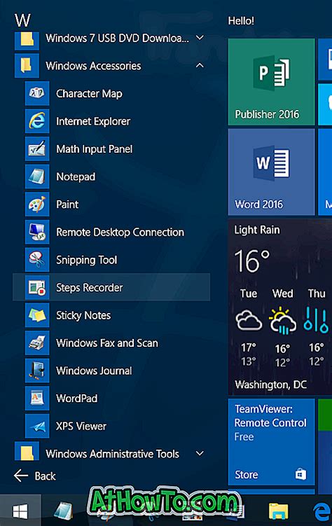 Carpeta de accesorios que falta en el menú de inicio en Windows 10 - ventanas 10