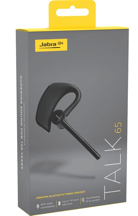 Jabra Talk 65 Premium Bluetooth Mono Headset Black 100 98230000 02 Best Buy