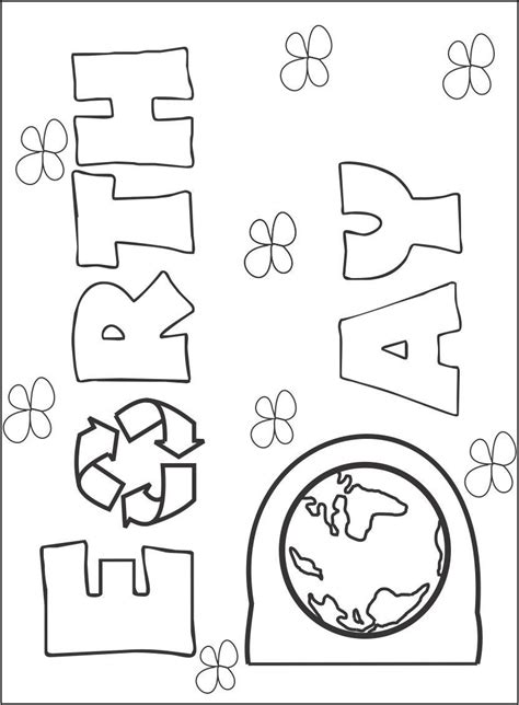 Earth Day Printable Coloring Page For Kids 1