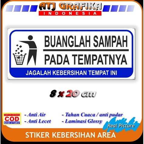 Jual Stiker New Buanglah Sampah Pada Tempatnya Sticker Kebersihan