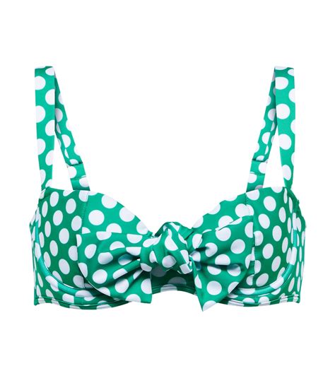 Clara Polka Dot Bikini Top In Green Alexandra Miro Mytheresa