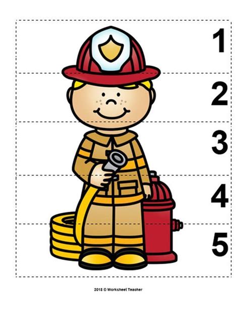 10 Community Helpers Number Sequence 1 5 Preschool Math Picture Puzzles