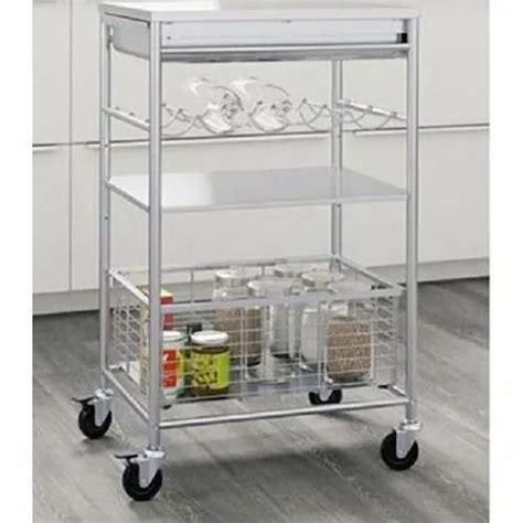 Silver Stainless Steel Kitchen Trolley At Rs In Ahmedabad Id