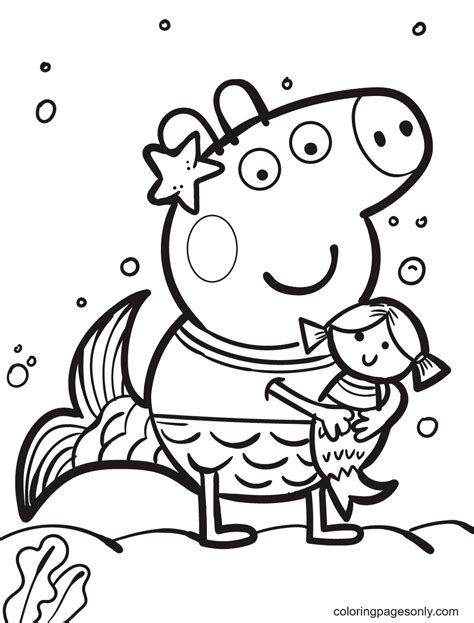 Peppa Pig Coloring Pages Peppa Pig Coloring Pages Mermaid Coloring My XXX Hot Girl