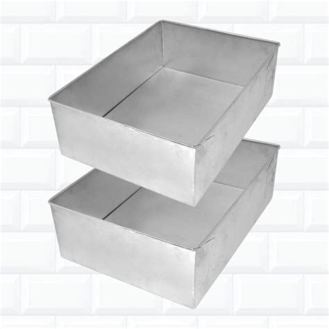 Formas De Bolo De Aluminio - Kit 2 Formas De Bolo Retangulares 30x22x10 Cm Aluminio | Shopee Brasil
