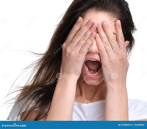 Close Up Portrait Of Woman Angry Yelling Frustrated Screaming Out Loud