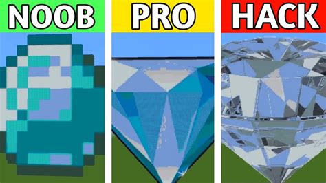 Noob Vs Pro Vs Hacker Minecraft Pixel Art Diamond Youtube