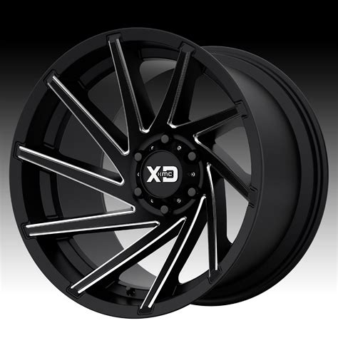 KMC XD Series XD834 Cyclone Satin Black Milled Custom Wheels Rims XD