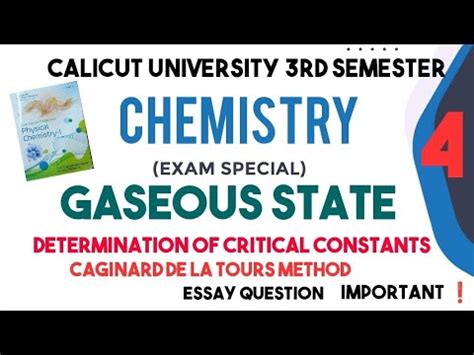 Gaseous State Part Rd Semester Chemistry Calicut University