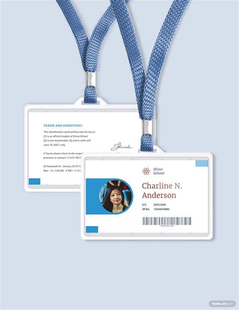 High School Id Card Template In Word Illustrator Pages Publisher